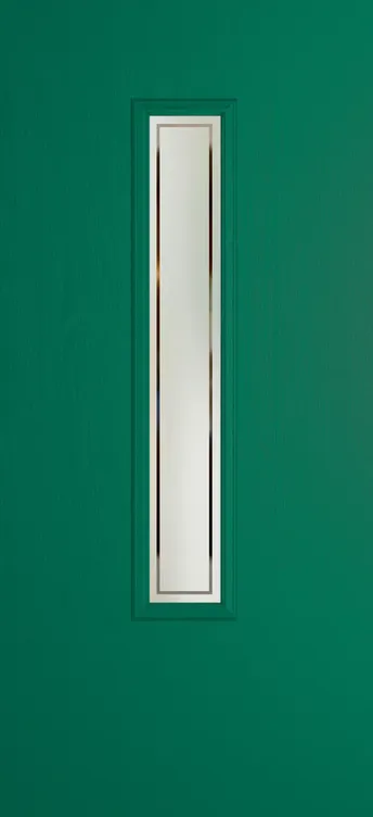 Barcelona 1219 composite door in Opal Green with Victorian Border glass