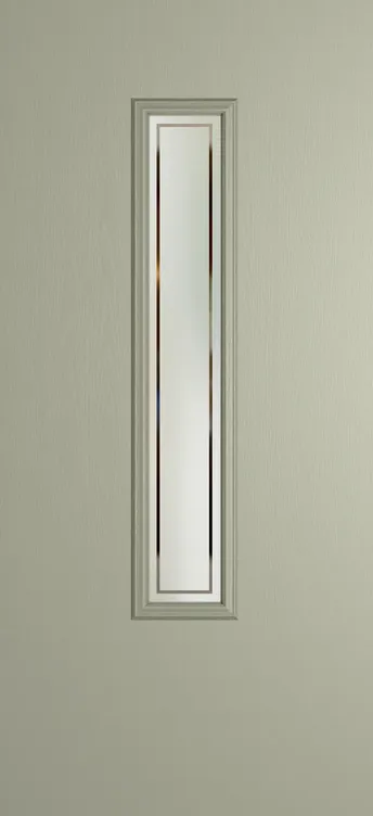 Barcelona 1219 composite door in Pebble Grey with Victorian Border glass
