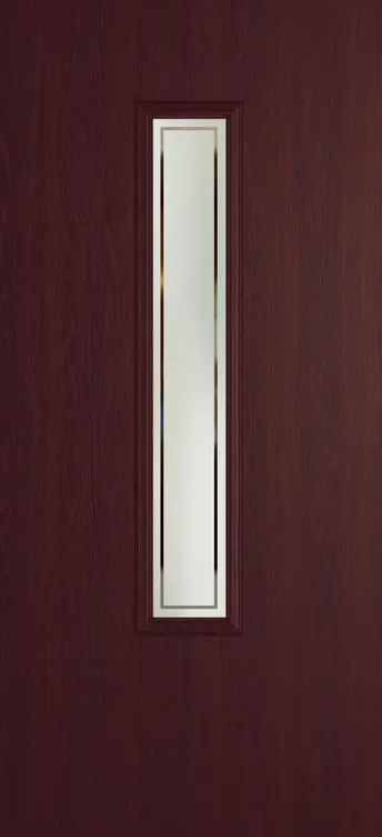 Barcelona 1219 composite door in Rosewood with Victorian Border glass