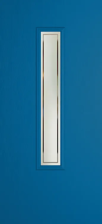 Barcelona 1219 composite door in Signal Blue with Victorian Border glass