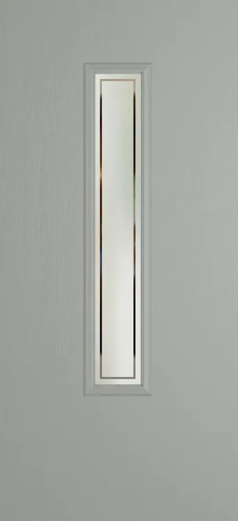 Barcelona 1219 composite door in Silver Grey with Victorian Border glass