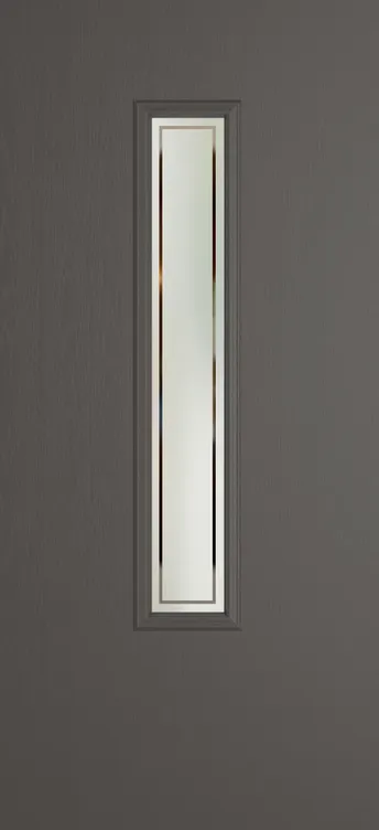 Barcelona 1219 composite door in Slate Grey with Victorian Border glass