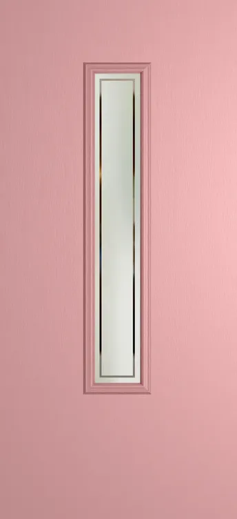 Barcelona 1219 composite door in Sweet Pink with Victorian Border glass