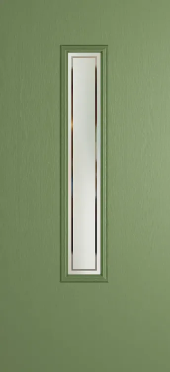 Barcelona 1219 composite door in Woodland Green with Victorian Border glass