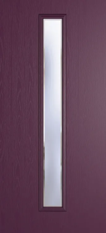 Barcelona 1625 composite door in Aubergine with Kensington glass