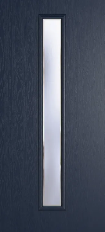 Barcelona 1625 composite door in Blue with Kensington glass