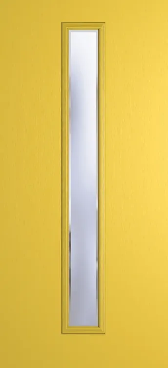 Barcelona 1625 composite door in Canary Yellow with Kensington glass