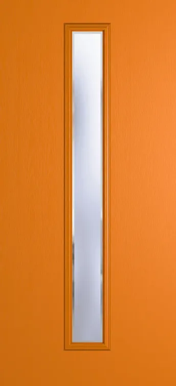 Barcelona 1625 composite door in Clementine with Kensington glass