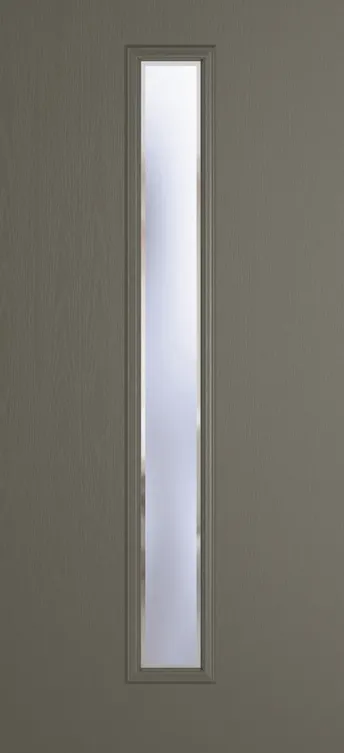 Barcelona 1625 composite door in Dolphin Grey with Kensington glass
