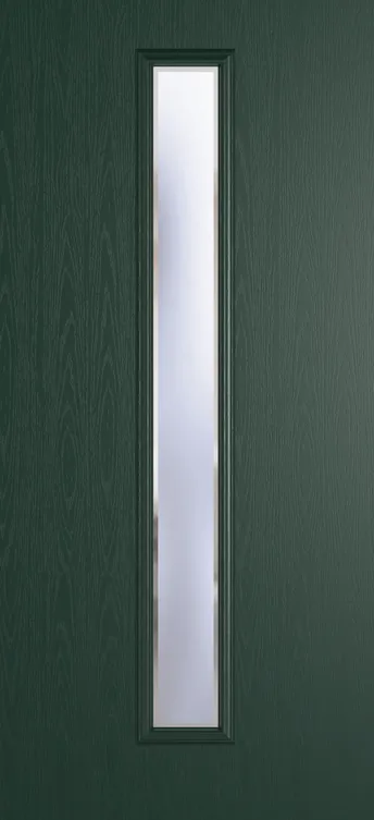 Barcelona 1625 composite door in Green with Kensington glass