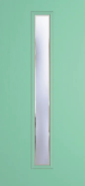 Barcelona 1625 composite door in Pastel Turquoise with Kensington glass