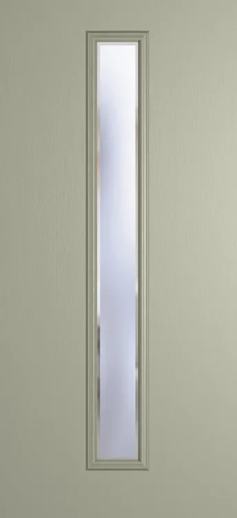 Barcelona 1625 composite door in Pebble Grey with Kensington glass