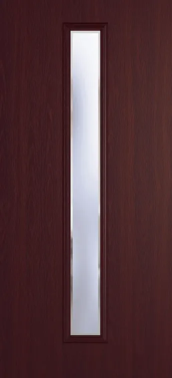 Barcelona 1625 composite door in Rosewood with Kensington glass
