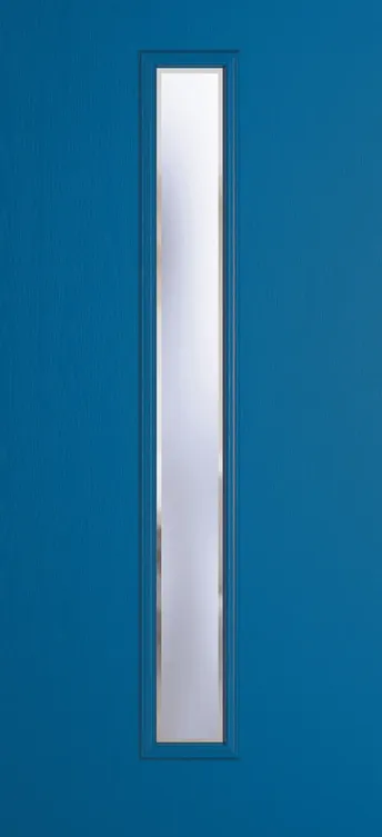 Barcelona 1625 composite door in Signal Blue with Kensington glass