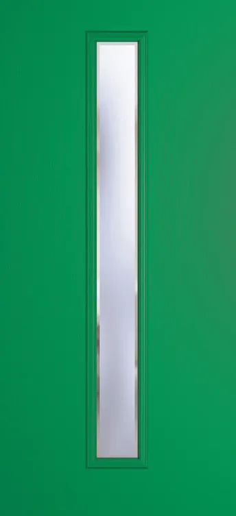 Barcelona 1625 composite door in Signal Green with Kensington glass
