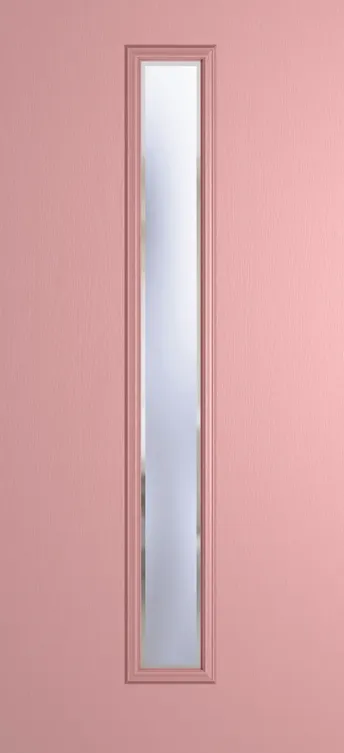 Barcelona 1625 composite door in Sweet Pink with Kensington glass