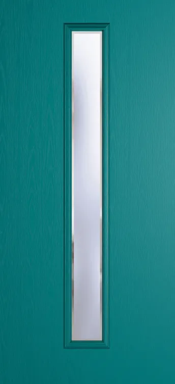 Barcelona 1625 composite door in Teal with Kensington glass