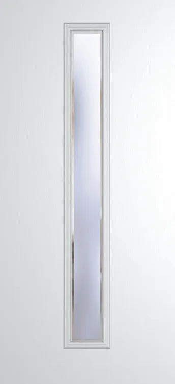 Barcelona 1625 composite door in White with Kensington glass