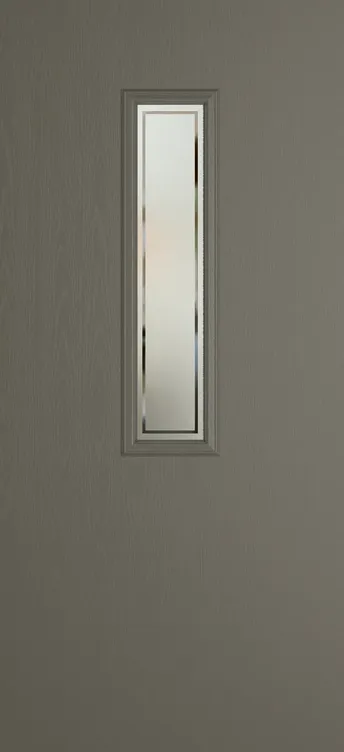 Barcelona 912 composite door in Dolphin Grey with Victorian Border glass