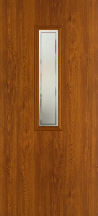 Barcelona 912 composite door in Light Oak with Victorian Border glass