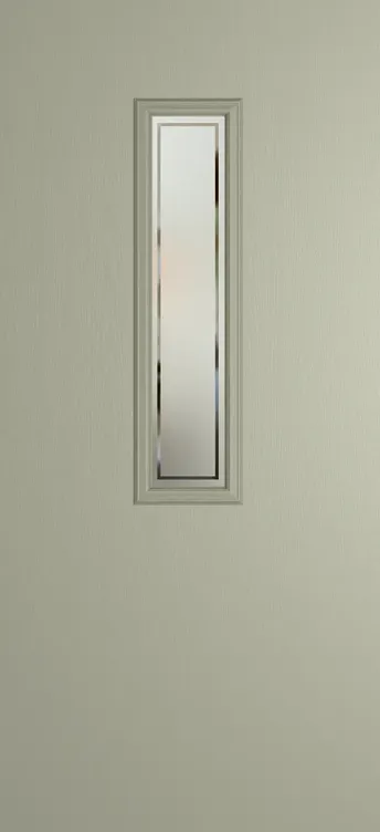 Barcelona 912 composite door in Pebble Grey with Victorian Border glass