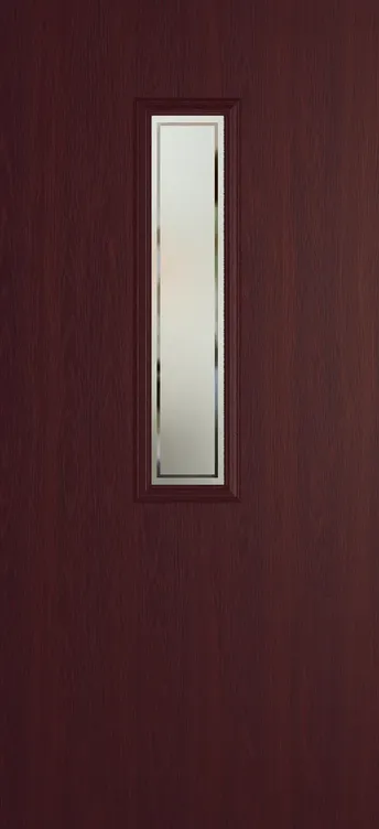 Barcelona 912 composite door in Rosewood with Victorian Border glass