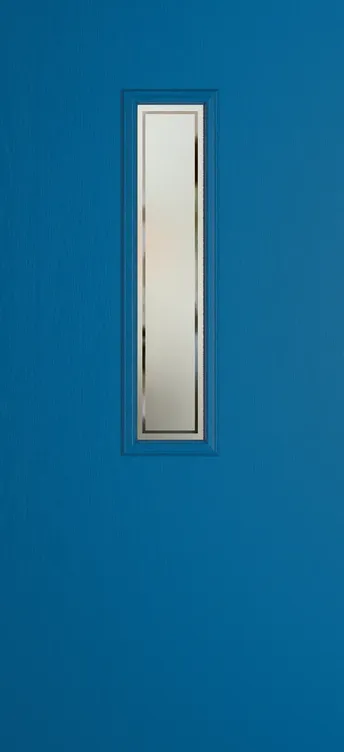 Barcelona 912 composite door in Signal Blue with Victorian Border glass