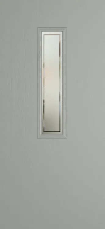 Barcelona 912 composite door in Silver Grey with Victorian Border glass