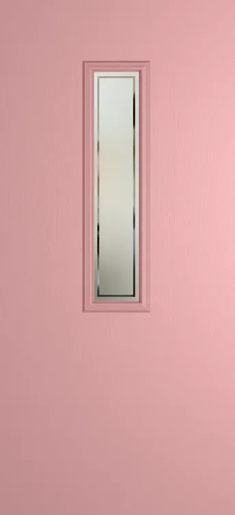 Barcelona 912 composite door in Sweet Pink with Victorian Border glass