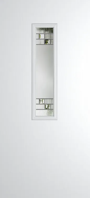 Barcelona 912 composite door in White with Horizon glass