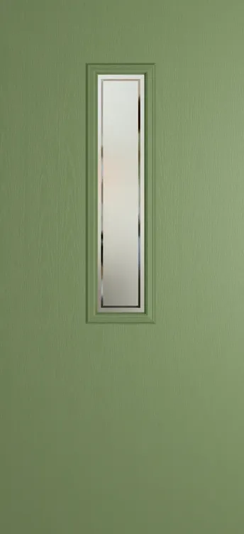 Barcelona 912 composite door in Woodland Green with Victorian Border glass