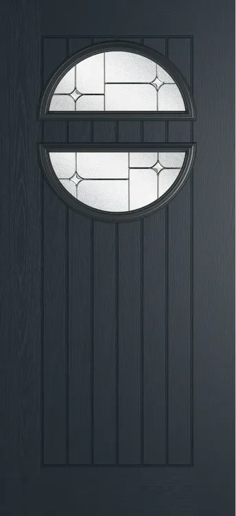 Berlin composite door in Anthracite Grey with Zinc Art Star glass
