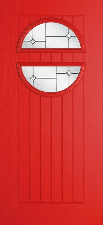Berlin composite door in Candy Red with Zinc Art Star glass