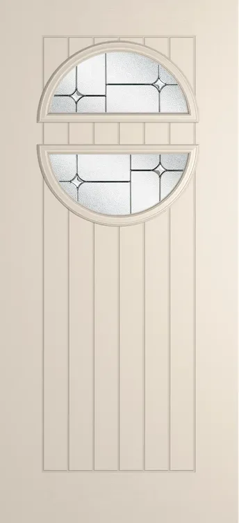 Berlin composite door in Cream with Zinc Art Star glass