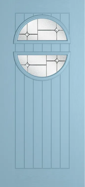 Berlin composite door in Duck Egg Blue with Zinc Art Star glass