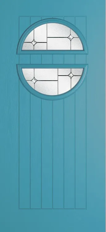 Berlin composite door in Light Blue with Zinc Art Star glass
