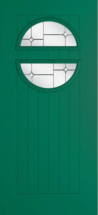 Berlin composite door in Opal Green with Zinc Art Star glass