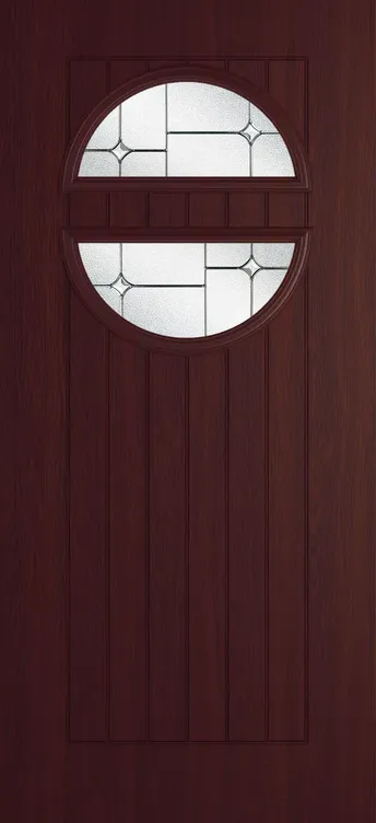 Berlin composite door in Rosewood with Zinc Art Star glass