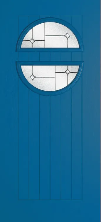 Berlin composite door in Signal Blue with Zinc Art Star glass