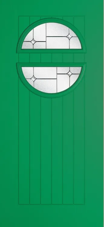 Berlin composite door in Signal Green with Zinc Art Star glass