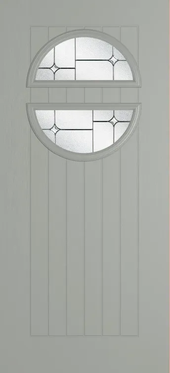 Berlin composite door in Silver Grey with Zinc Art Star glass