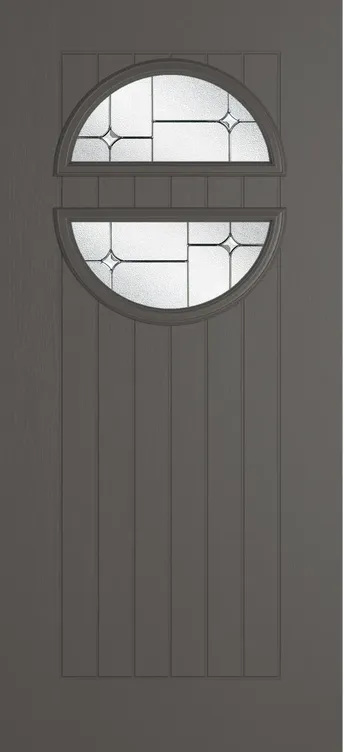 Berlin composite door in Slate Grey with Zinc Art Star glass