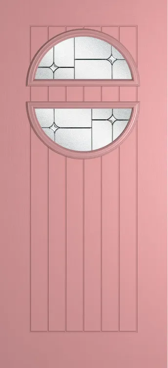 Berlin composite door in Sweet Pink with Zinc Art Star glass