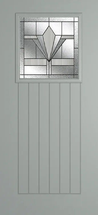 Bonn composite door in Agate Grey with Belmont glass