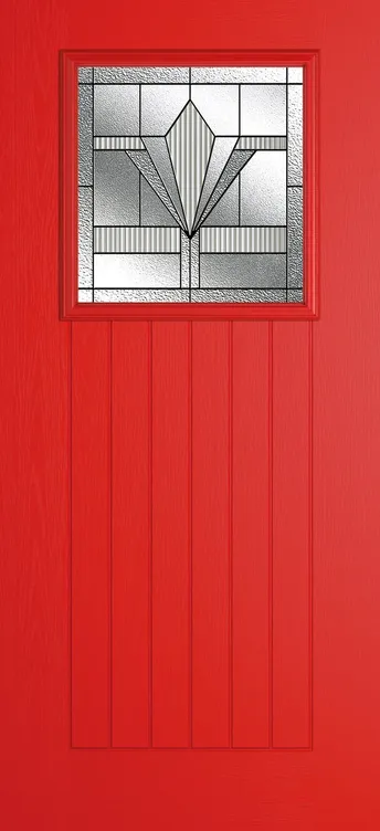 Bonn composite door in Candy Red with Belmont glass