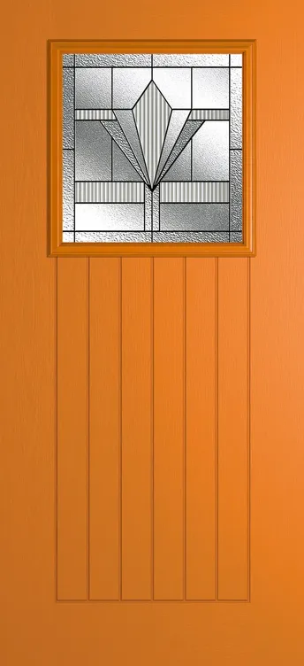 Bonn composite door in Clementine with Belmont glass