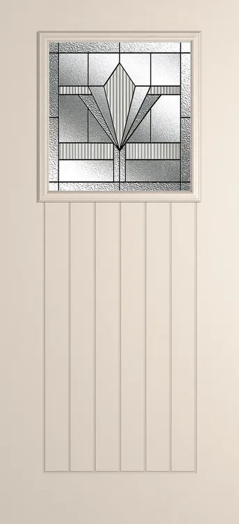 Bonn composite door in Cream with Belmont glass