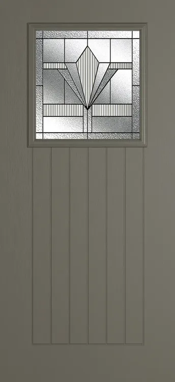 Bonn composite door in Dolphin Grey with Belmont glass