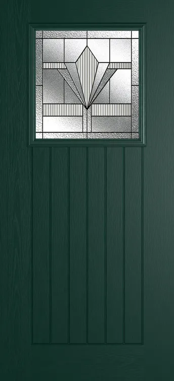 Bonn composite door in Green with Belmont glass