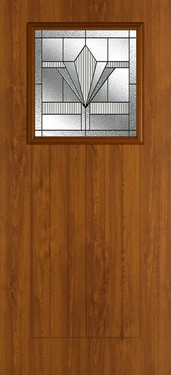 Bonn composite door in Light Oak with Belmont glass